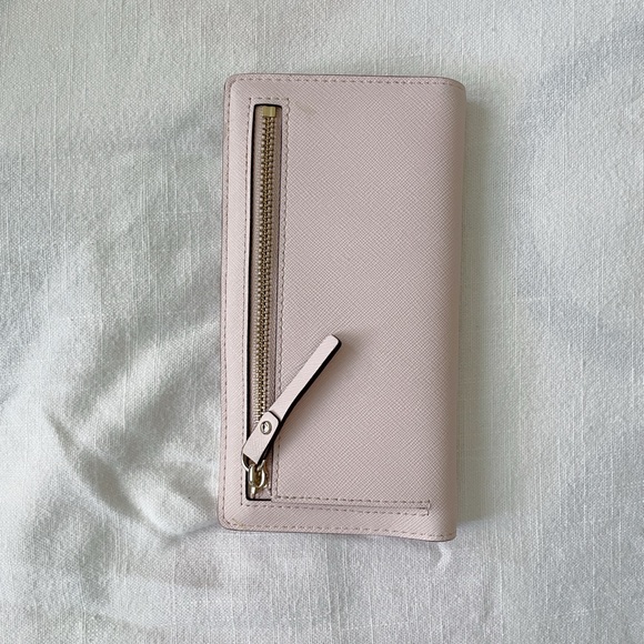 Kate Spade crosshatch leather bifold wallet: baby pink - Picture 2 of 5